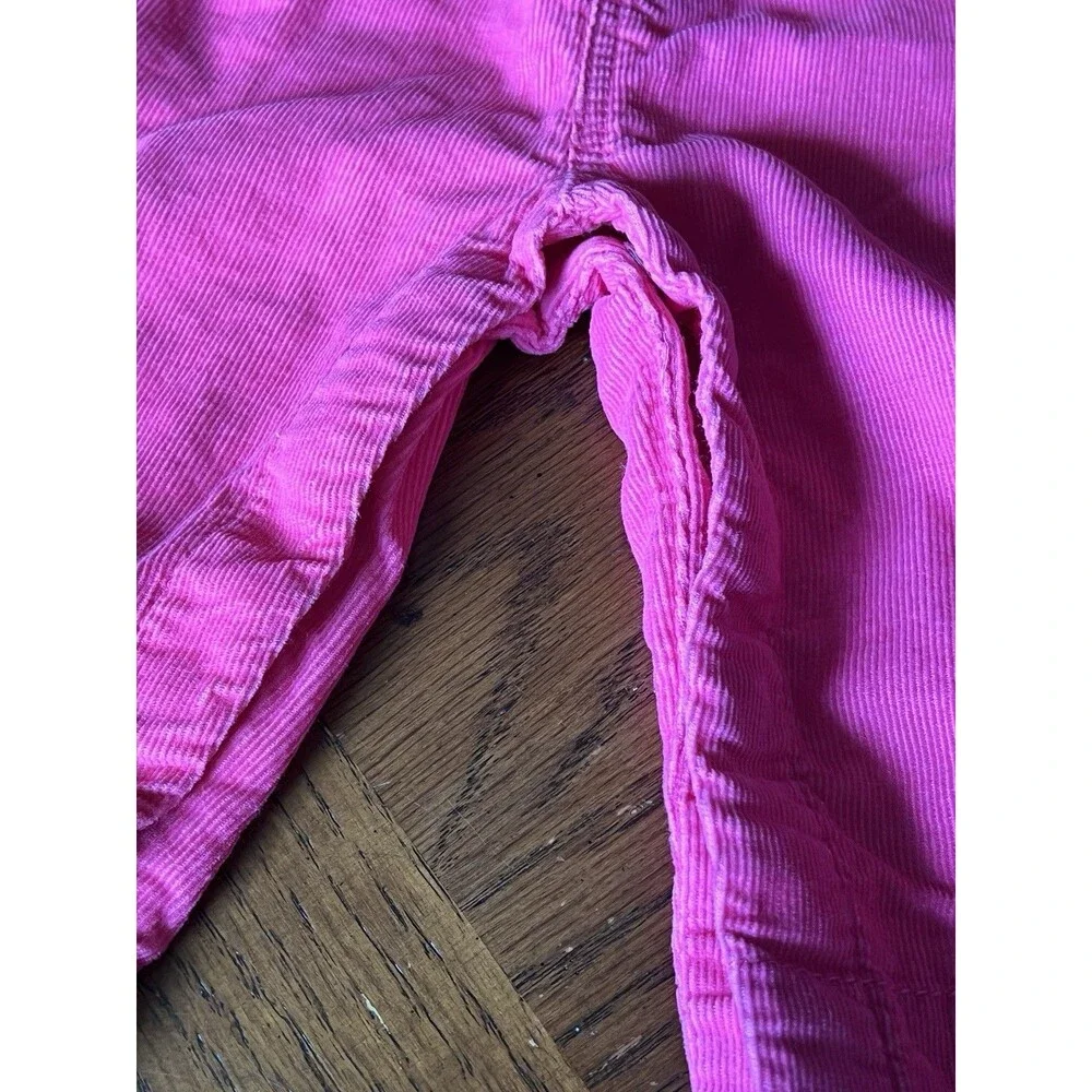 OshKosh B'gosh Corduroy Pink Floral Overalls Baby 6-9 Months Bib